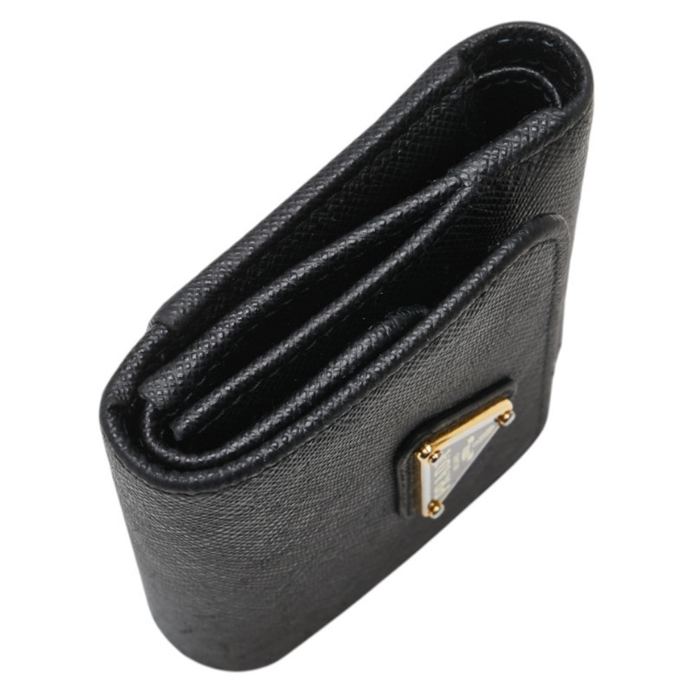 Prada Wallet Triangular Bifold Black Leather - image 4